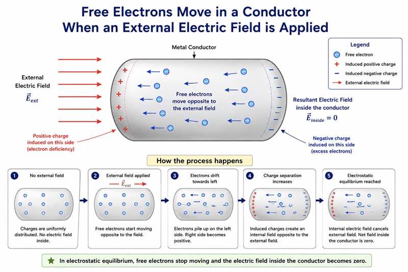 Movement of Free Electrons in a Conductor